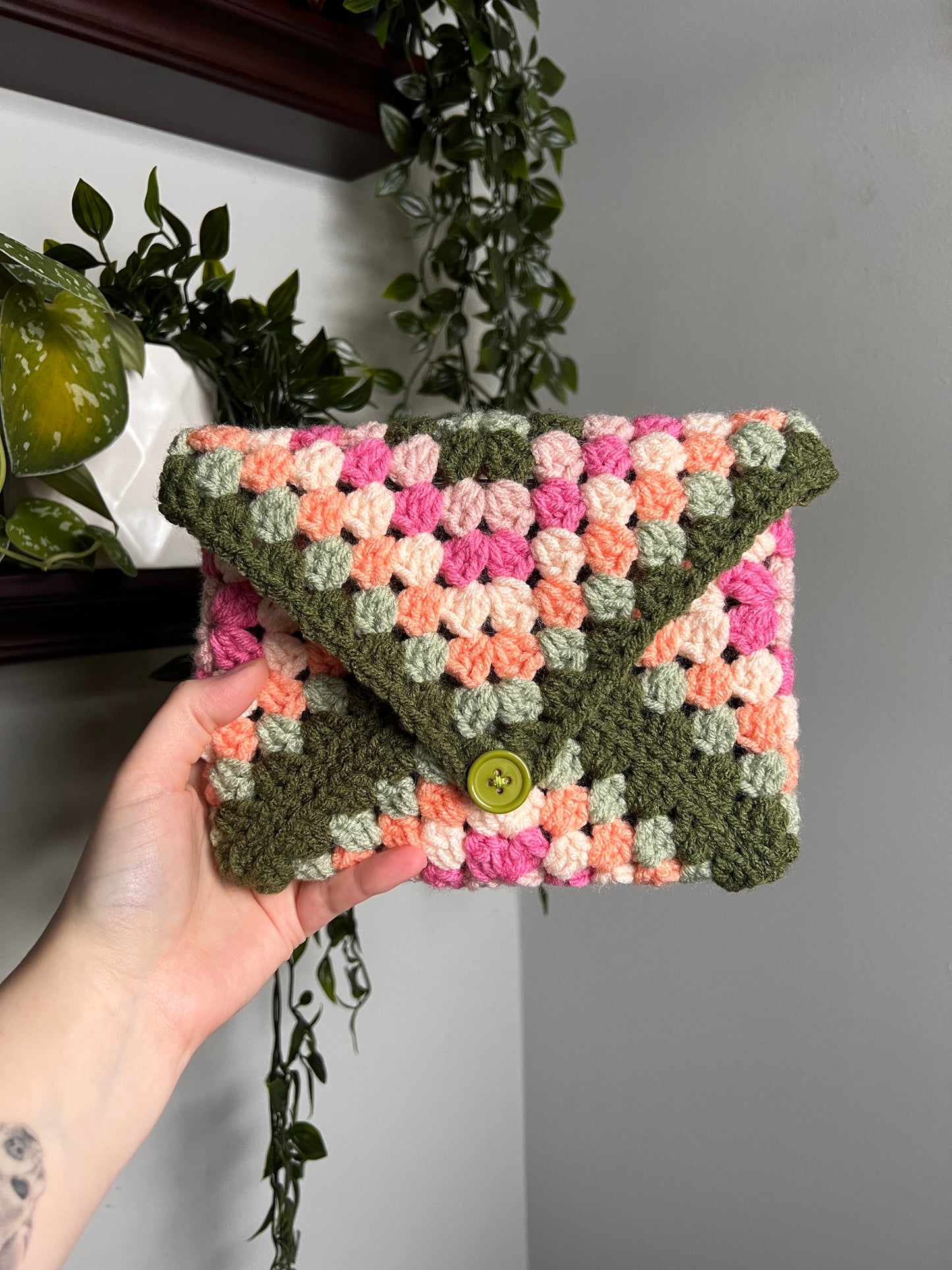 Kindle/Book Sleeve in pinks, peaches and greens