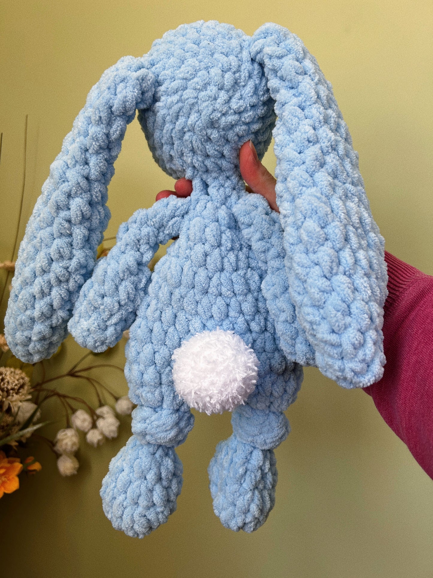 Lovey anudado de conejito azul