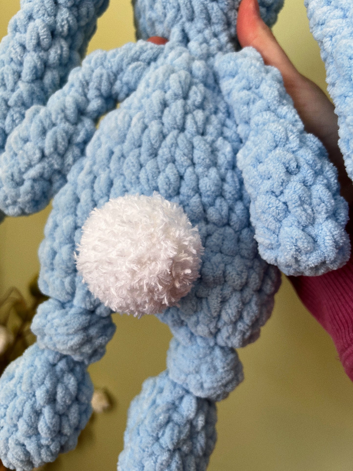Lovey anudado de conejito azul