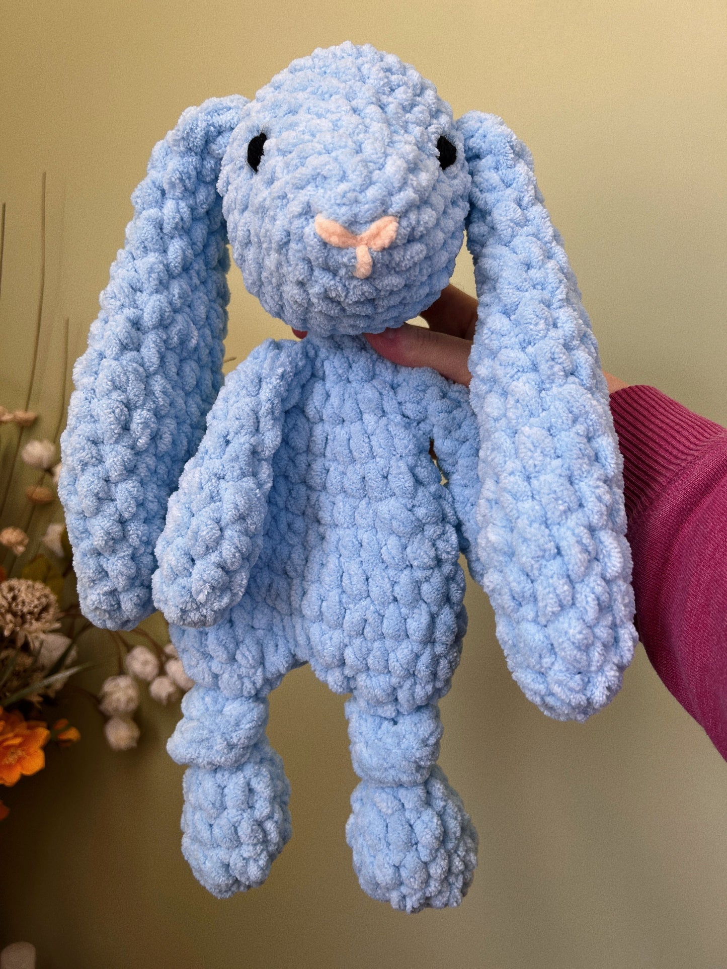 Lovey anudado de conejito azul