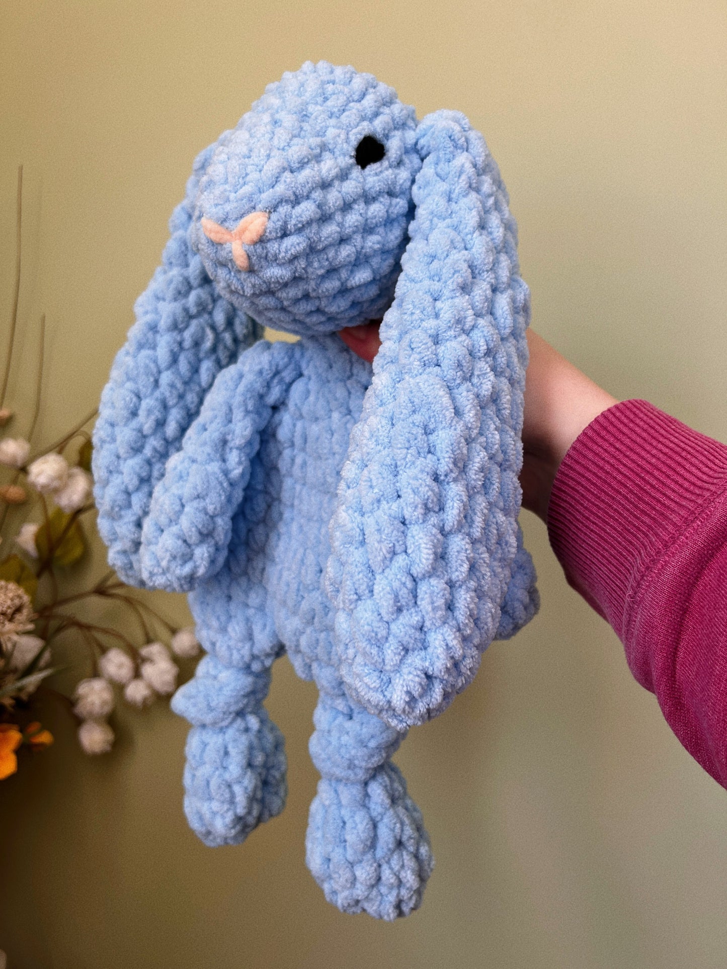 Lovey anudado de conejito azul