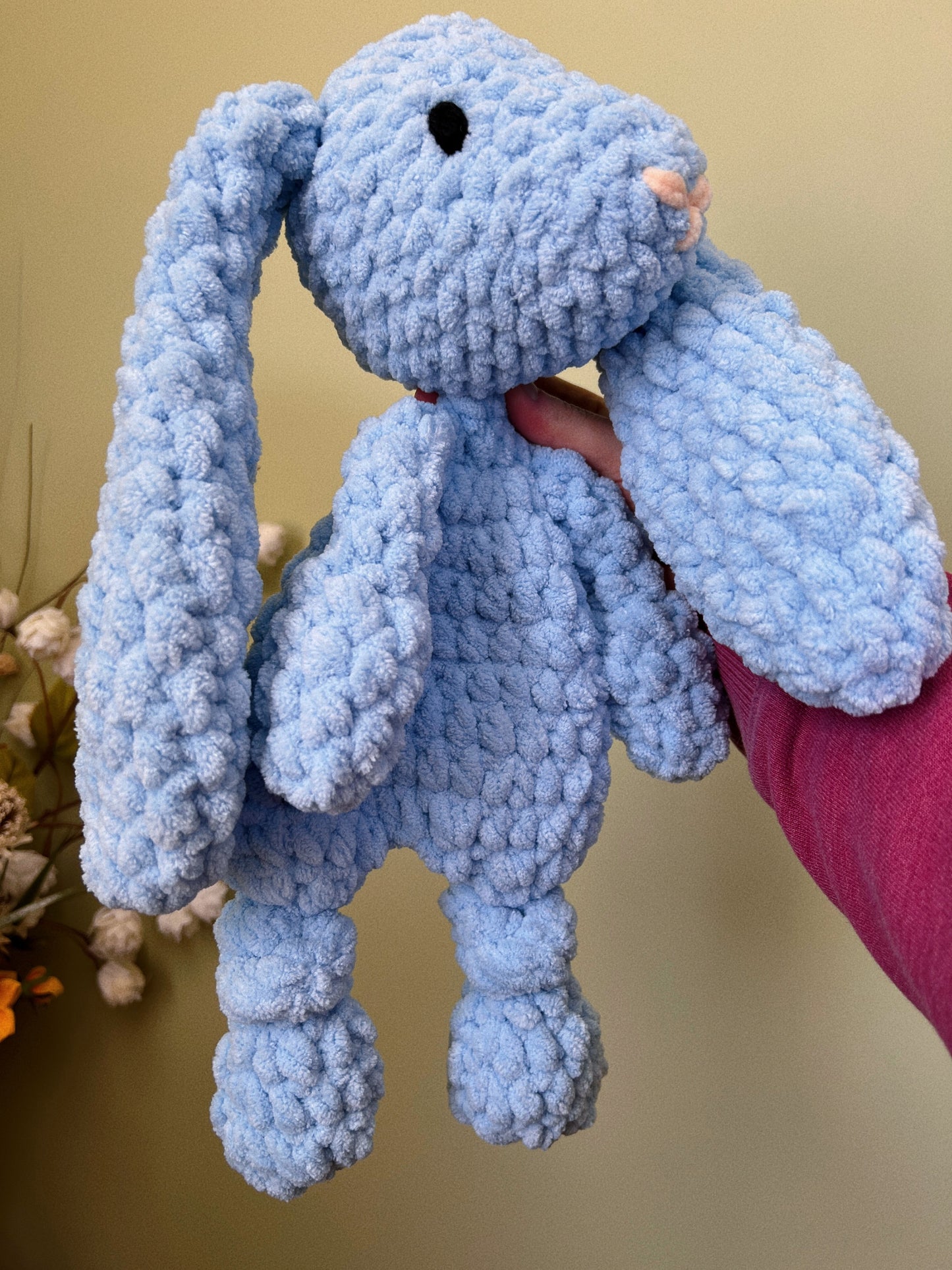 Lovey anudado de conejito azul