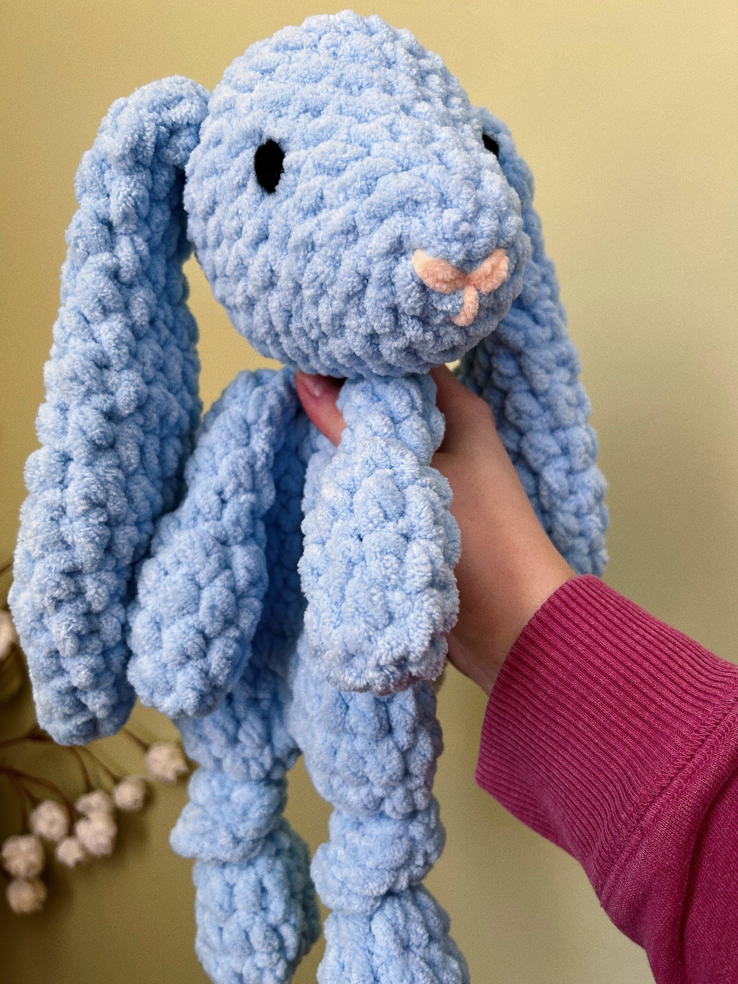 Lovey anudado de conejito azul