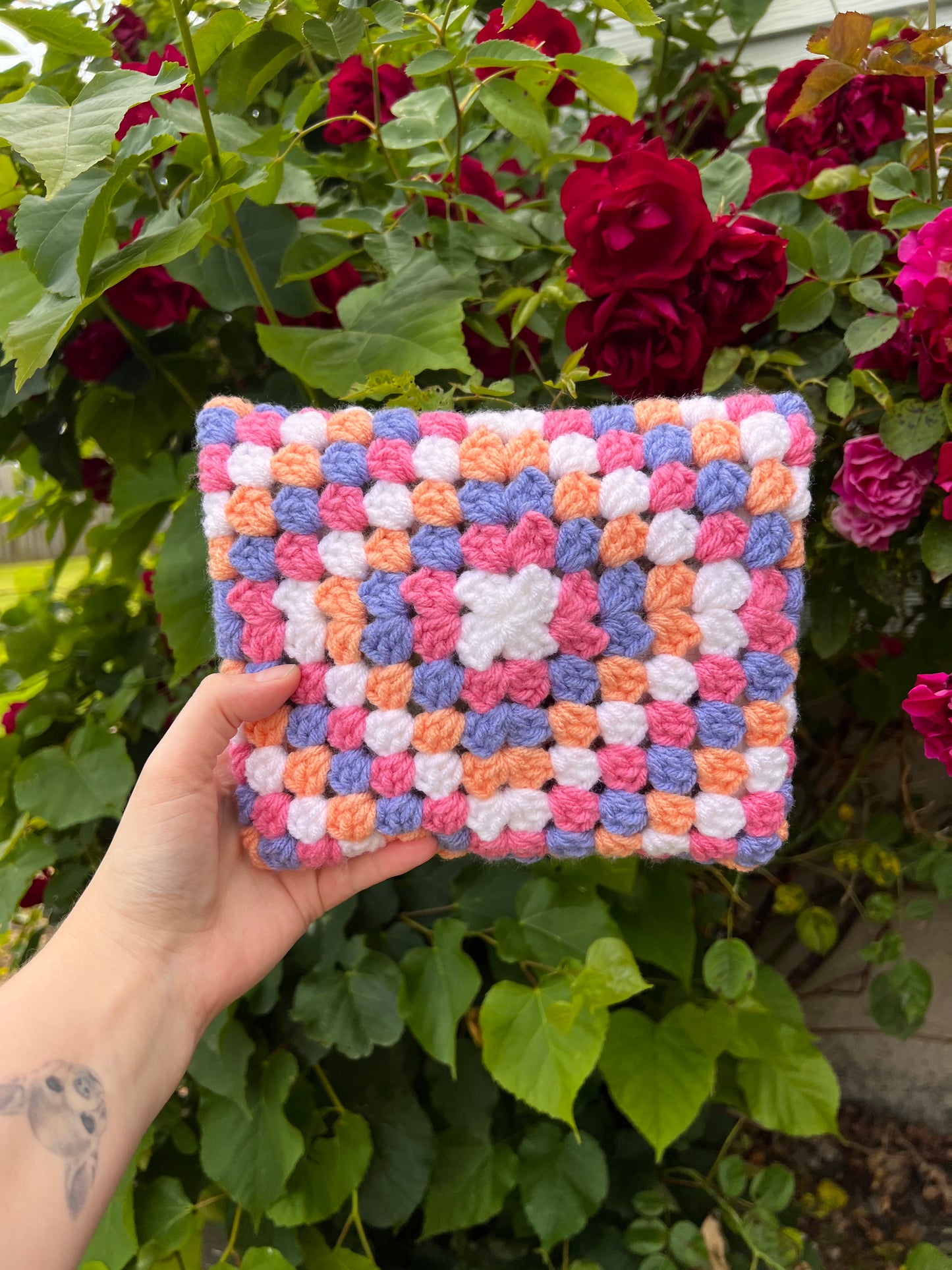 Granny Square Kindle/Book Sleeve
