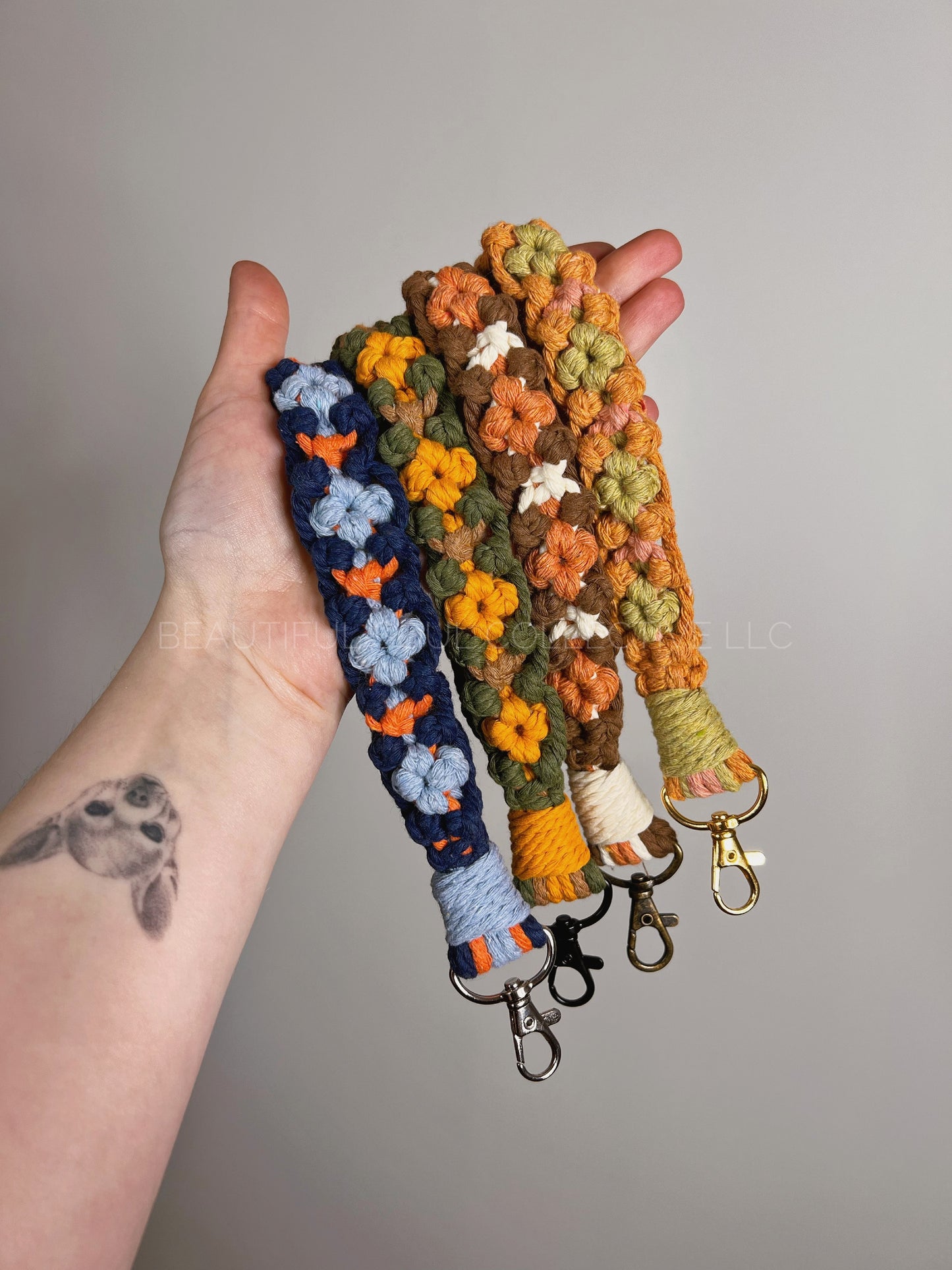 'Granny Square' Wristlet Keychain