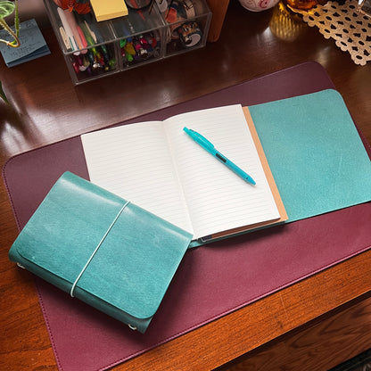 Teal Leather Notebook Covers for Carla