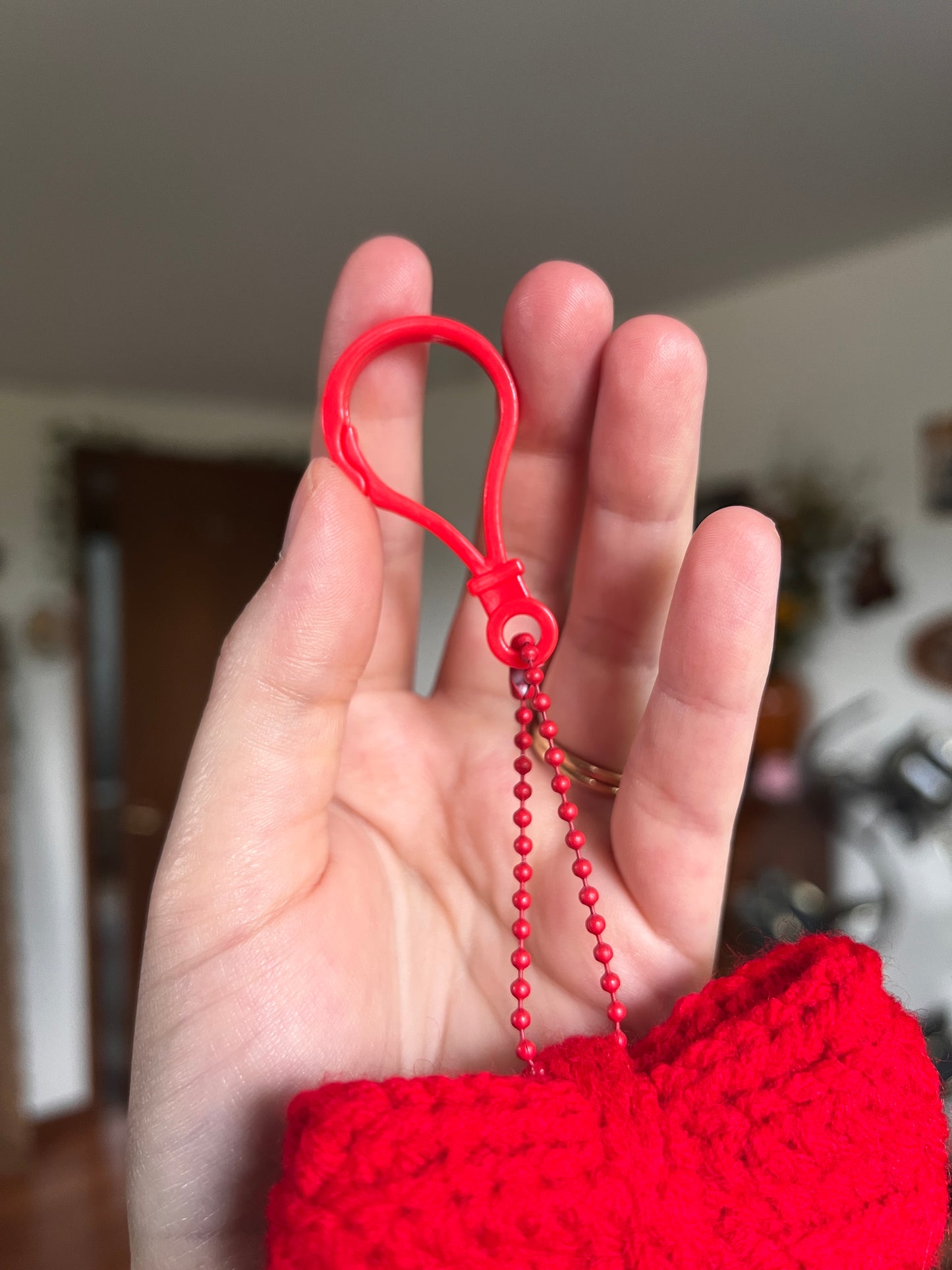 Crochet Bow Bag Charm Keychain