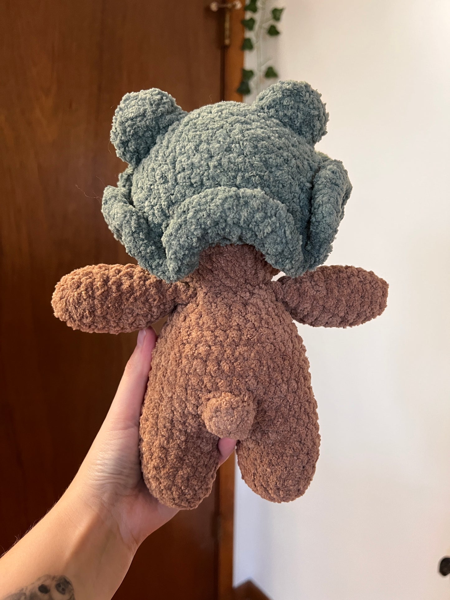Bear in a Frog Hat Crochet Plushie