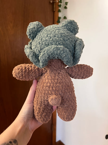 Bear in a Frog Hat Crochet Plushie