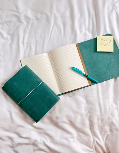 Teal Leather Notebook Covers for Carla